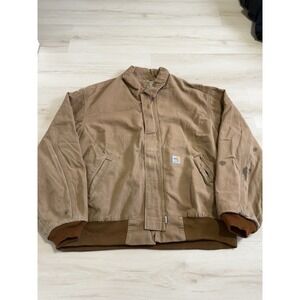 Vintage Carhartt FR Jacket Men's 2XL Distressed Duck Canvas Full Zip Made USA
